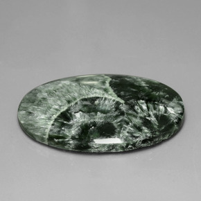 45.44 карата, натуральный Зеленый Серафинит, Огранка Овал, Непрозрачный