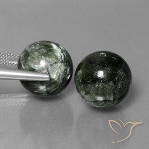 38.93 карата, натуральный Зеленый Серафинит, Сфера / Шар, Непрозрачный