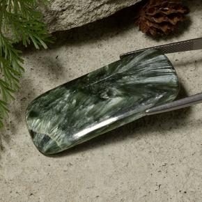 27.75 карата, натуральный Зеленый Серафинит, Подушка Крой, Непрозрачный