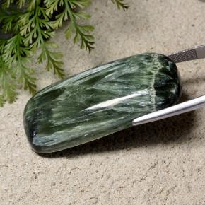 76.31 карата, натуральный Зеленый различных оттенков Серафинит, Подушка Крой, Непрозрачный