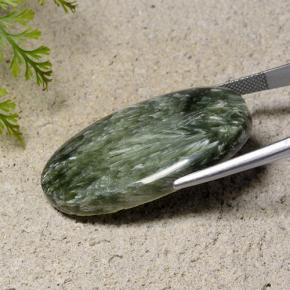 40.84 карата, натуральный Зеленый Серафинит, Огранка Овал, Непрозрачный