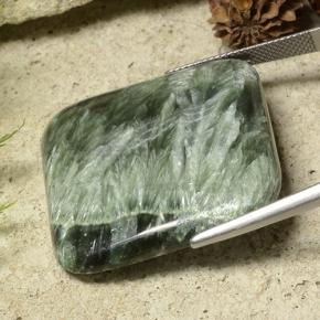 44.32 карата, натуральный Зеленый Серафинит, Подушка Крой, Непрозрачный