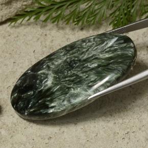 50.74 карата, натуральный Зеленый Серафинит, Огранка Овал, Непрозрачный