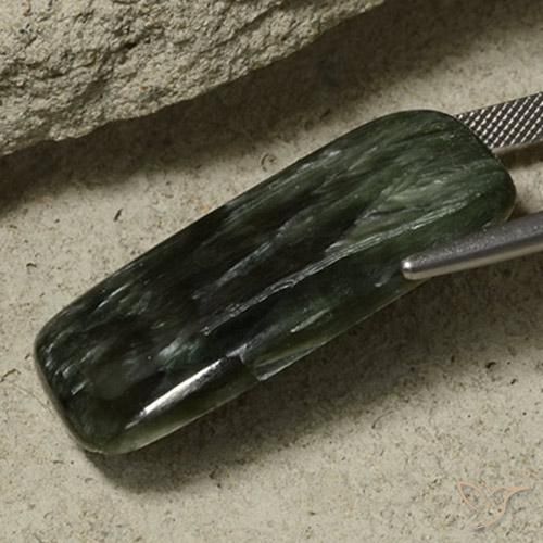 32.63 карата, натуральный Многоцветный Серафинит, Подушка Крой, Непрозрачный