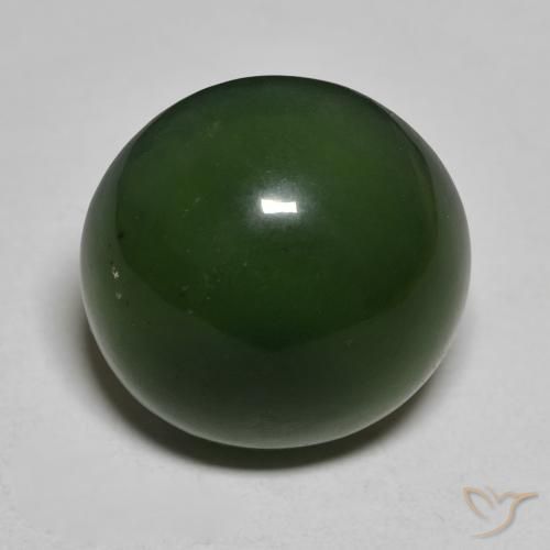 14.95ct Натуральный Темно-зеленый серпантин, Круглый, Полупрозрачный