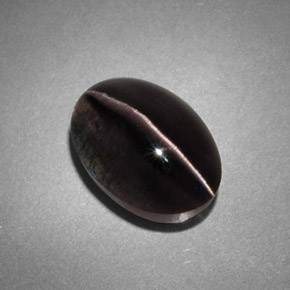 Натуральный серый sillimanite cat's eye 4,45 карата прозрачный, полупрозрачный