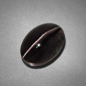 Натуральный серый sillimanite cat's eye 4,45 карата прозрачный, полупрозрачный