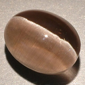 Натуральный коричневый sillimanite cat's eye 3,56 карата прозрачный, полупрозрачный
