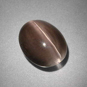 Натуральный серый sillimanite cat's eye 4,25 карата прозрачный, полупрозрачный