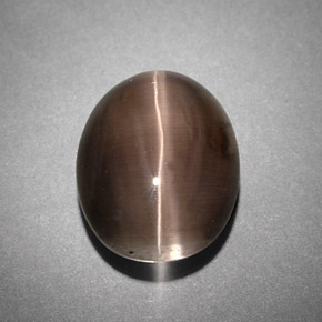 Натуральный серый sillimanite cat's eye 4,25 карата прозрачный, полупрозрачный