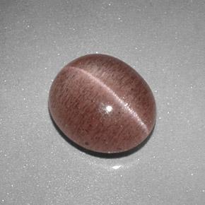 Натуральный коричневый sillimanite cat's eye 2,04 карата огранка овал, полупрозрачный