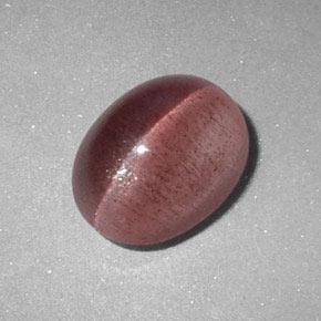 Натуральный розовый sillimanite cat's eye 2,89 карата огранка овал, полупрозрачный