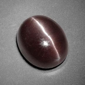 Натуральный коричневый sillimanite cat's eye 3,85 карата огранка овал, непрозрачный