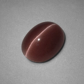 Натуральный коричневый sillimanite cat's eye 1,98 карата огранка овал, непрозрачный