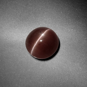 Натуральный коричневый sillimanite cat's eye 1,82 карата огранка круг, полупрозрачный