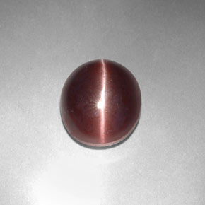 Натуральный коричневый sillimanite cat's eye 3,29 карата огранка овал, непрозрачный