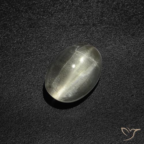 2.76ct Натуральный Теплый белый Силлиманит Кошачий Глаз, Овал, Полупрозрачный