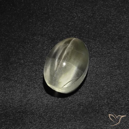 2.87ct Натуральный Теплый белый Силлиманит Кошачий Глаз, Овал, Полупрозрачный