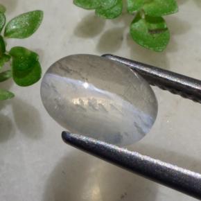 1.96 карата, натуральный Очень светло-серый Силлиманит Кошачий глаз, Огранка Овал, Прозрачный