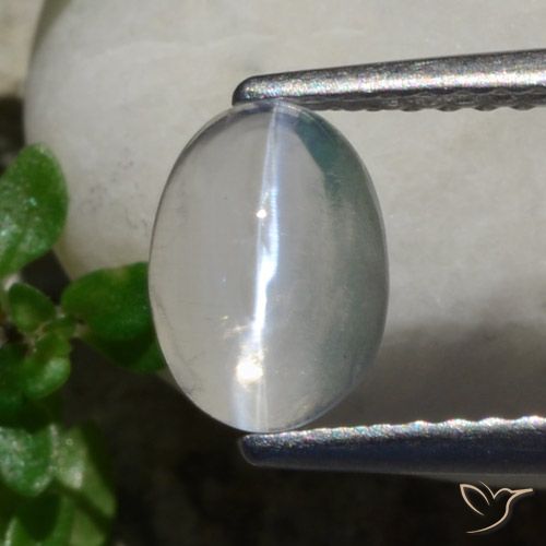 1.47ct Натуральный Белый Силлиманит Кошачий Глаз, Овал, Прозрачный