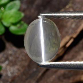 1.14 карата, натуральный Дымчатый Силлиманит Кошачий глаз, Огранка Овал, Прозрачный