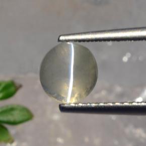 Натуральный серый sillimanite cat's eye 1,56 карата огранка круг, полупрозрачный