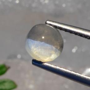 Натуральный серый sillimanite cat's eye 1,56 карата огранка круг, полупрозрачный