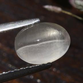 1.73 карата, натуральный Дымчатый Силлиманит Кошачий глаз, Огранка Овал, Прозрачный