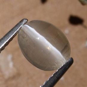 1.44 карата, натуральный Дымчатый Силлиманит Кошачий глаз, Огранка Овал, Полупрозрачный