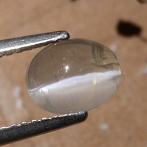 1.44 карата, натуральный Дымчатый Силлиманит Кошачий глаз, Огранка Овал, Полупрозрачный