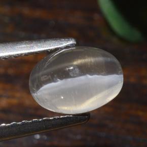 1.40 карата, натуральный Очень светло-серый Силлиманит Кошачий глаз, Огранка Овал, Полупрозрачный