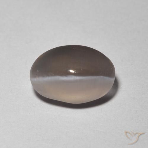 1.48ct Натуральный Очень светло-серый Силлиманит Кошачий Глаз, Овал, Прозрачный