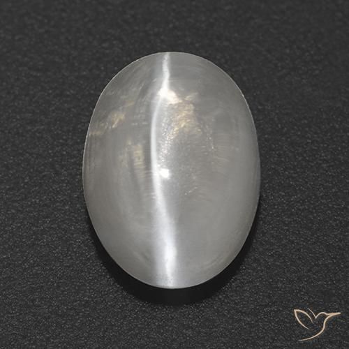 1.82ct Натуральный Ясно Белый Силлиманит Кошачий Глаз, Овал, Прозрачный