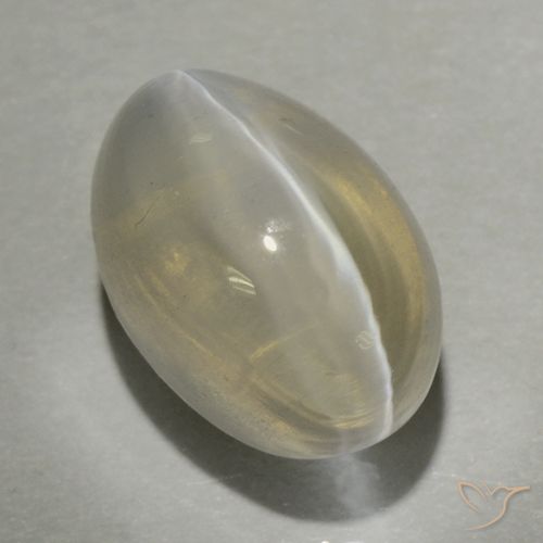 1.47ct Натуральный Светло-желтый Силлиманит Кошачий глаз, Овал, Прозрачный