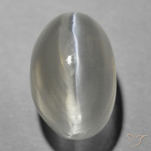 1.70ct Натуральный Очень светло-серый Силлиманит Кошачий Глаз, Овал, Прозрачный