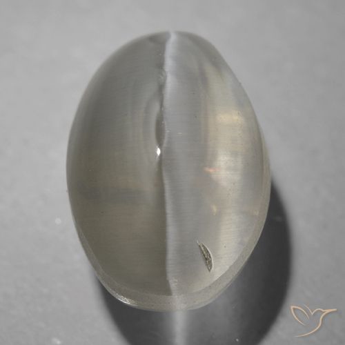 1.63ct Натуральный Очень светло-серый Силлиманит Кошачий Глаз, Овал, Прозрачный