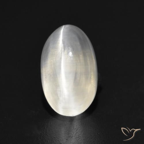 1.45ct Натуральный Очень светло-серый Силлиманит Кошачий Глаз, Овал, Прозрачный