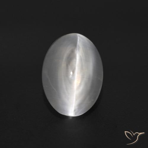 1.16ct Натуральный Белый Силлиманит Кошачий Глаз, Овал, Прозрачный