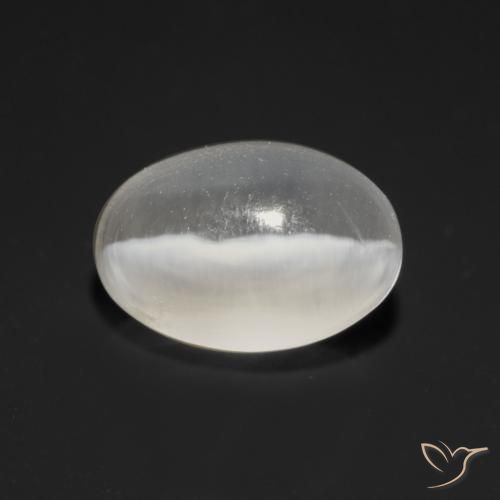 1.19ct Натуральный Белый Силлиманит Кошачий Глаз, Овал, Прозрачный