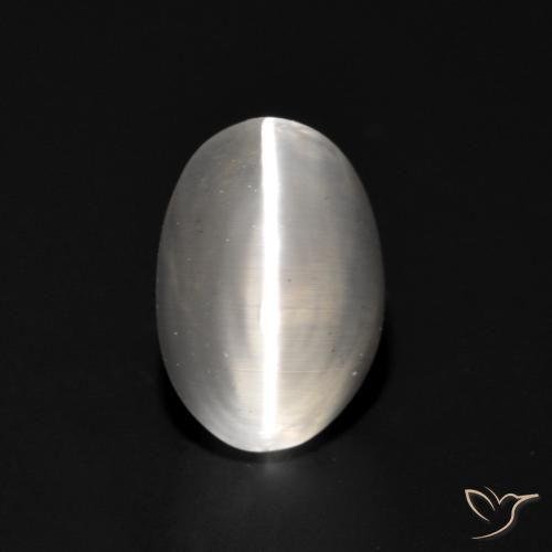 1.07ct Натуральный Белый Силлиманит Кошачий Глаз, Овал, Прозрачный