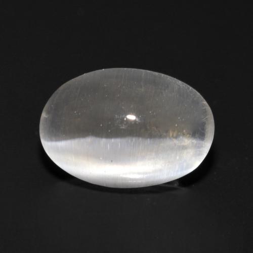 Натуральный серый sillimanite cat's eye 1,09 карата огранка овал, прозрачный