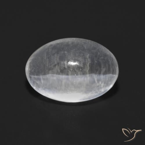 1.49ct Натуральный Ясно Белый Силлиманит Кошачий Глаз, Овал, Прозрачный