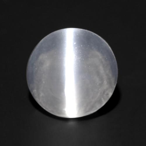 1.22 карата, натуральный Полупрозрачный белый Силлиманит Кошачий глаз, Огранка Круг, Прозрачный