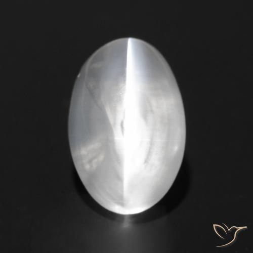 1.53ct Натуральный Белый Силлиманит Кошачий Глаз, Овал, Прозрачный