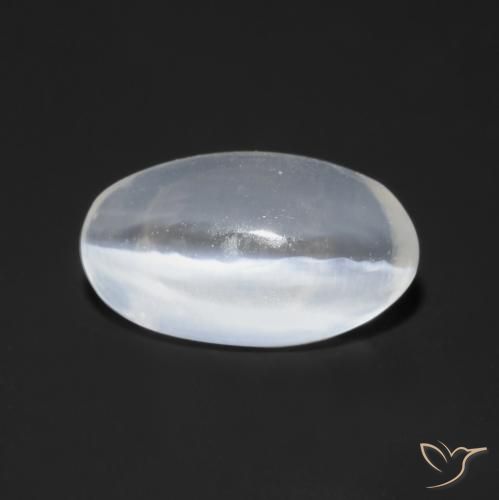 0.77ct Натуральный Полупрозрачный белый Силлиманит Кошачий Глаз, Овал, Прозрачный