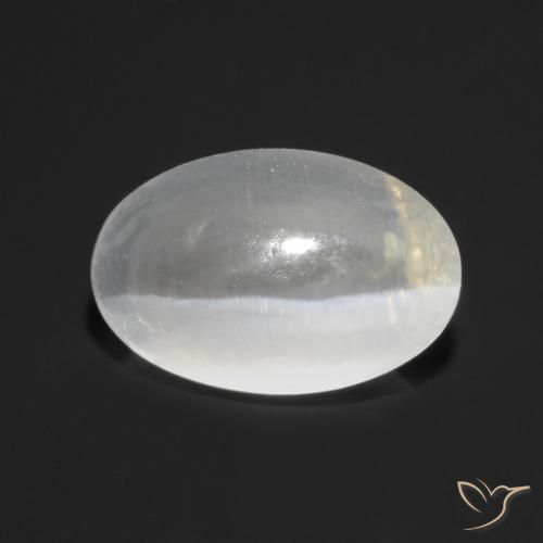 1.27ct Натуральный Полупрозрачный белый Силлиманит Кошачий Глаз, Овал, Прозрачный