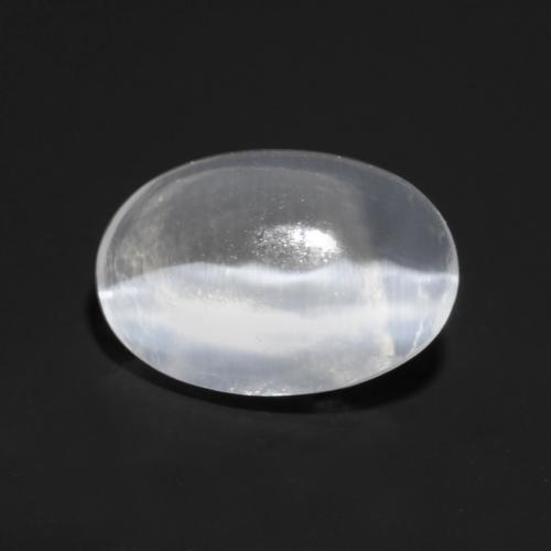 Натуральный белый sillimanite cat's eye 0,80 карата огранка овал, прозрачный