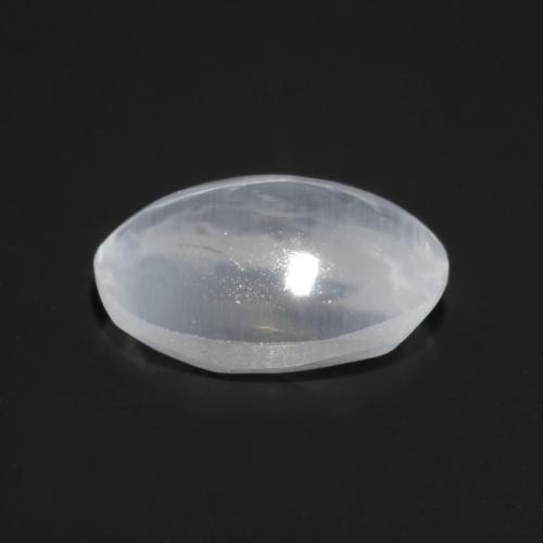 Натуральный белый sillimanite cat's eye 0,80 карата огранка овал, прозрачный
