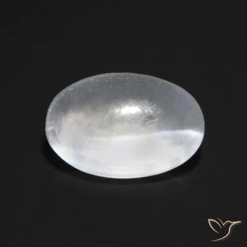 1.04ct Натуральный Полупрозрачный белый Силлиманит Кошачий Глаз, Овал, Прозрачный