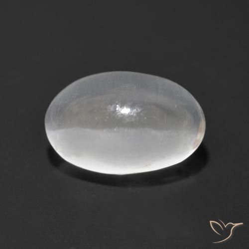 1.36ct Натуральный Белый Силлиманит Кошачий Глаз, Овал, Прозрачный
